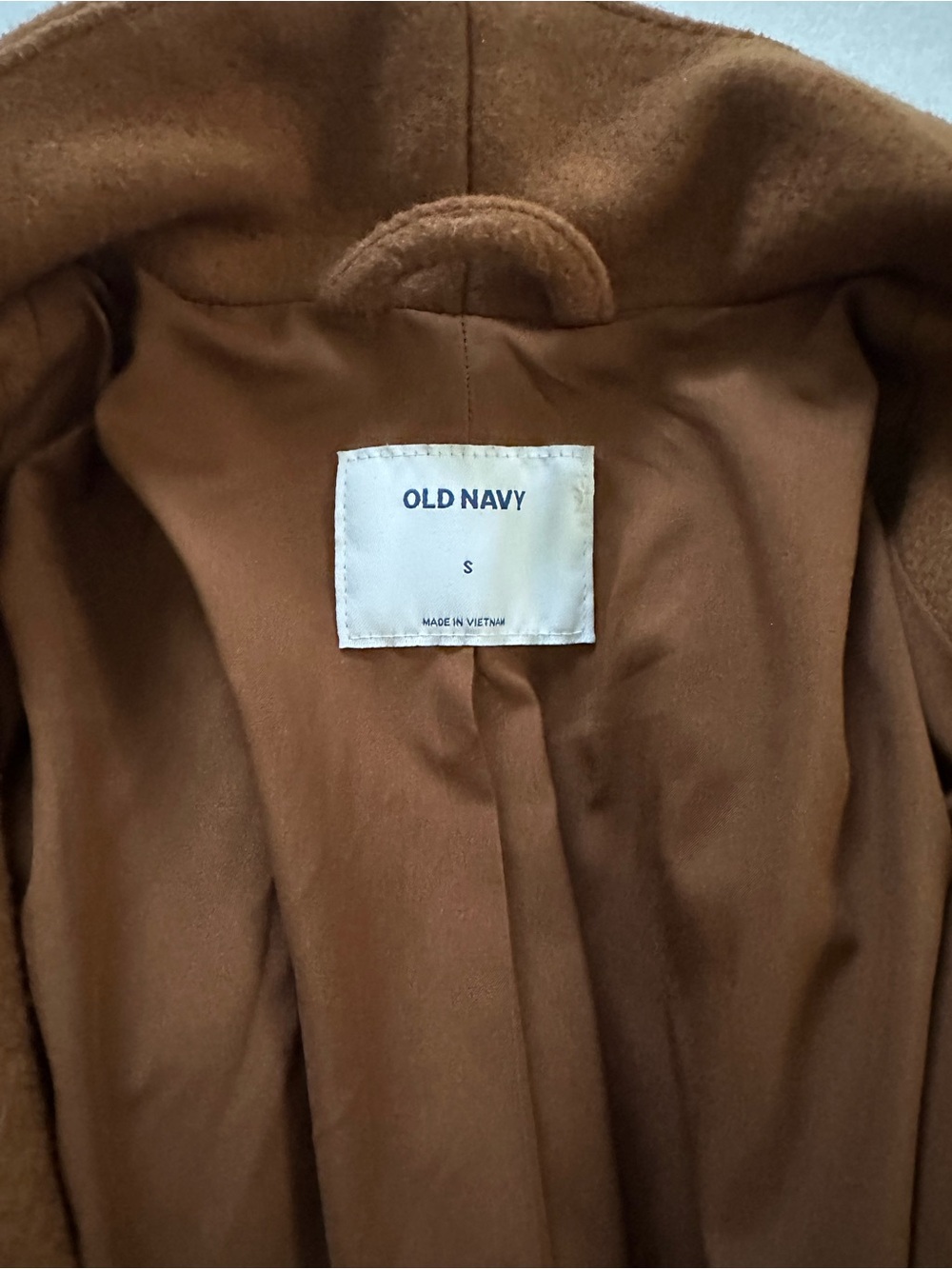 Old Navy Women's Camel Brown Long Pea Coat - Picture 3 of 3